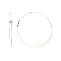 YELLOW GOLD AND MULTIGEM HOOP EARRINGS