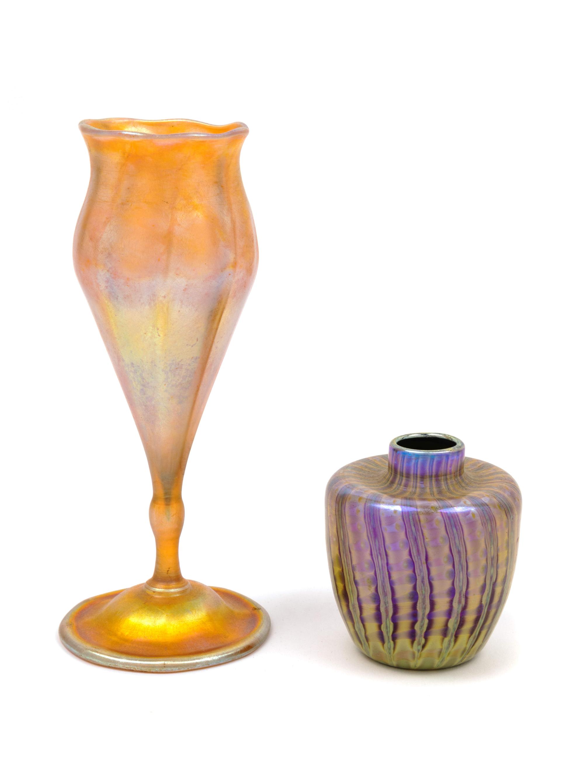 Two Tiffany Studios Glass Table Articles
