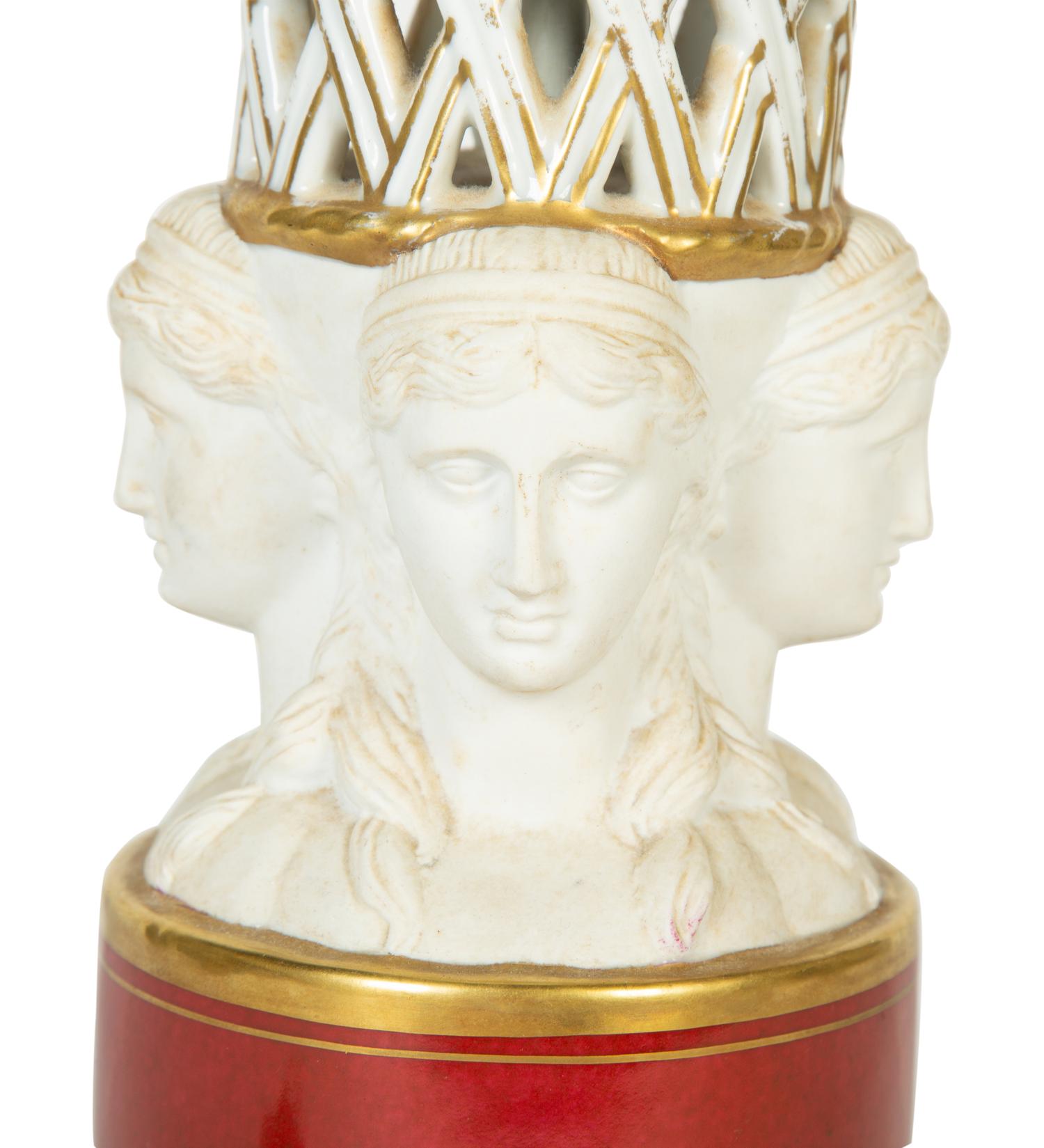 A White-Glazed Ceramic Figural Lamp