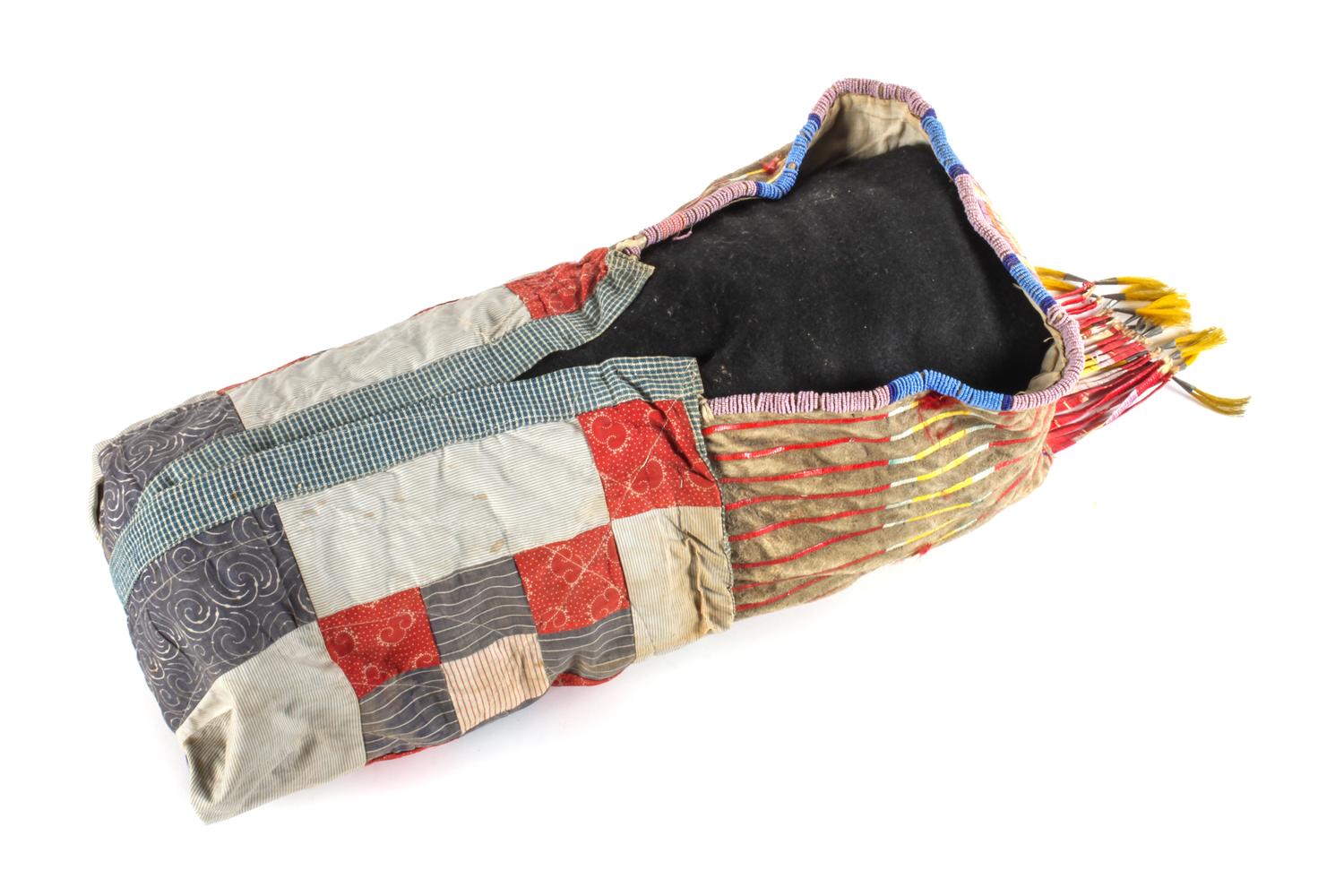 Sioux Beaded and Quilled Hide Cradle