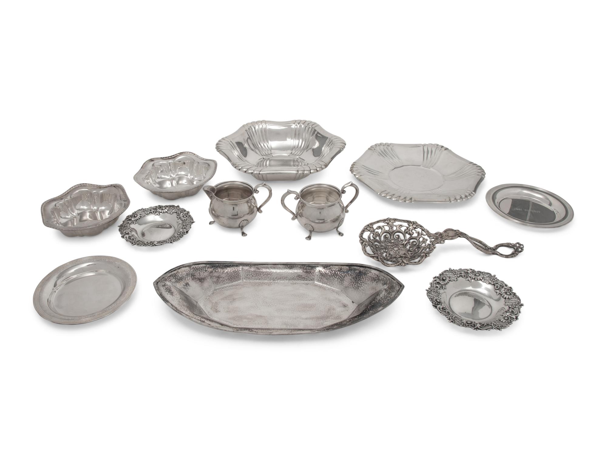 A Collection of Ten American Silver Serving Articles