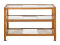 A Modernist Mirror-Inset Three-Tier Table