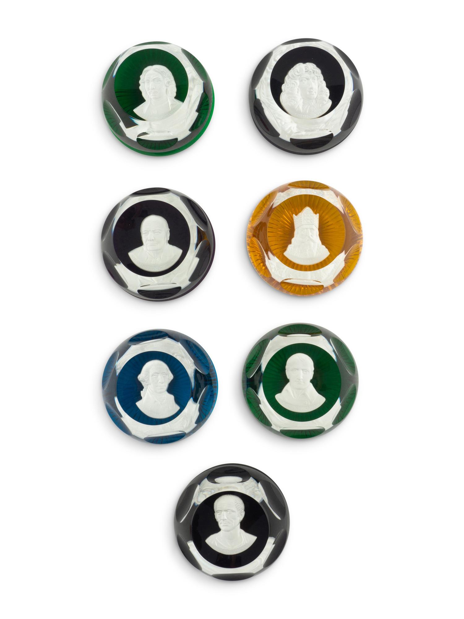 A Group of Seven Baccarat Paperweights