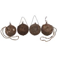 Lot of Four Civil War Union Canteens (3 Smooth Side, 1 Bullseye, 2 Maker Marked)