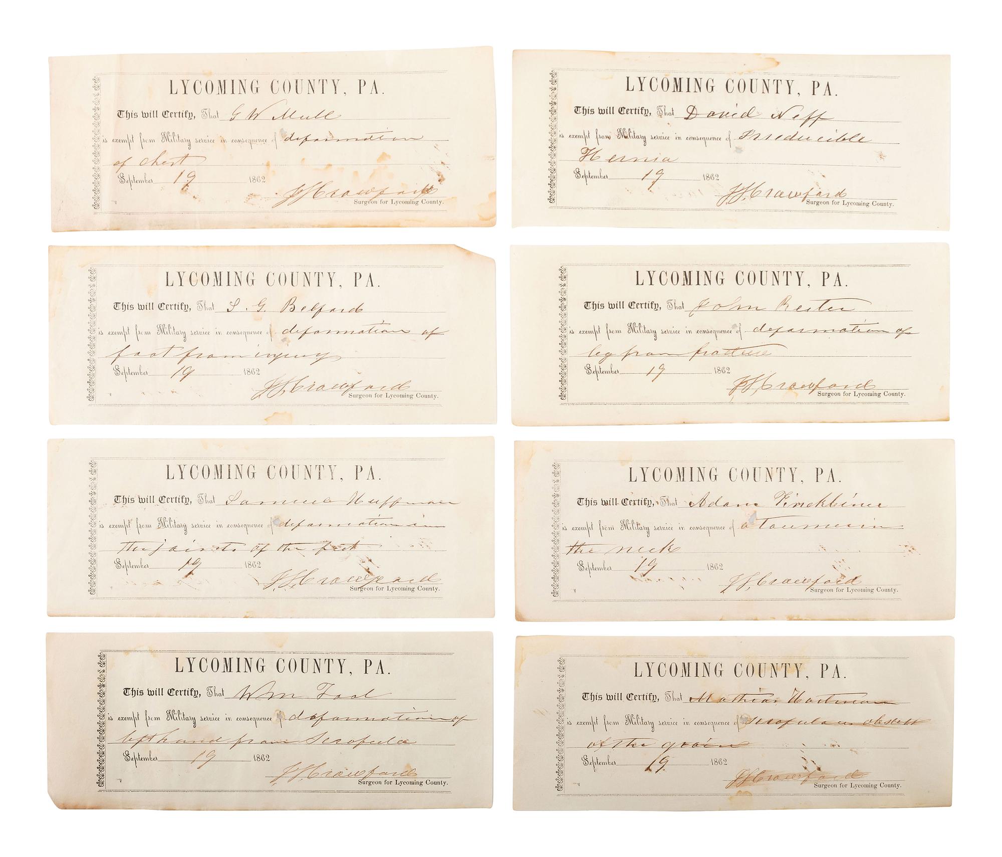 [CIVIL WAR]. A group of Civil War documents and ephemera related to Pennsylvania.