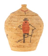 Alaskan Figural "Mr. Peanut" Lidded Basket