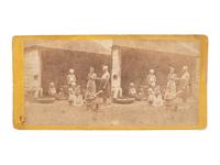 [SLAVERY & ABOLITION] -- [CUBA]. Plantation View. Kitchen of a Barracoon, with slaves variously occupied. New York: E. & H.T. Anthony, ca 1860s.