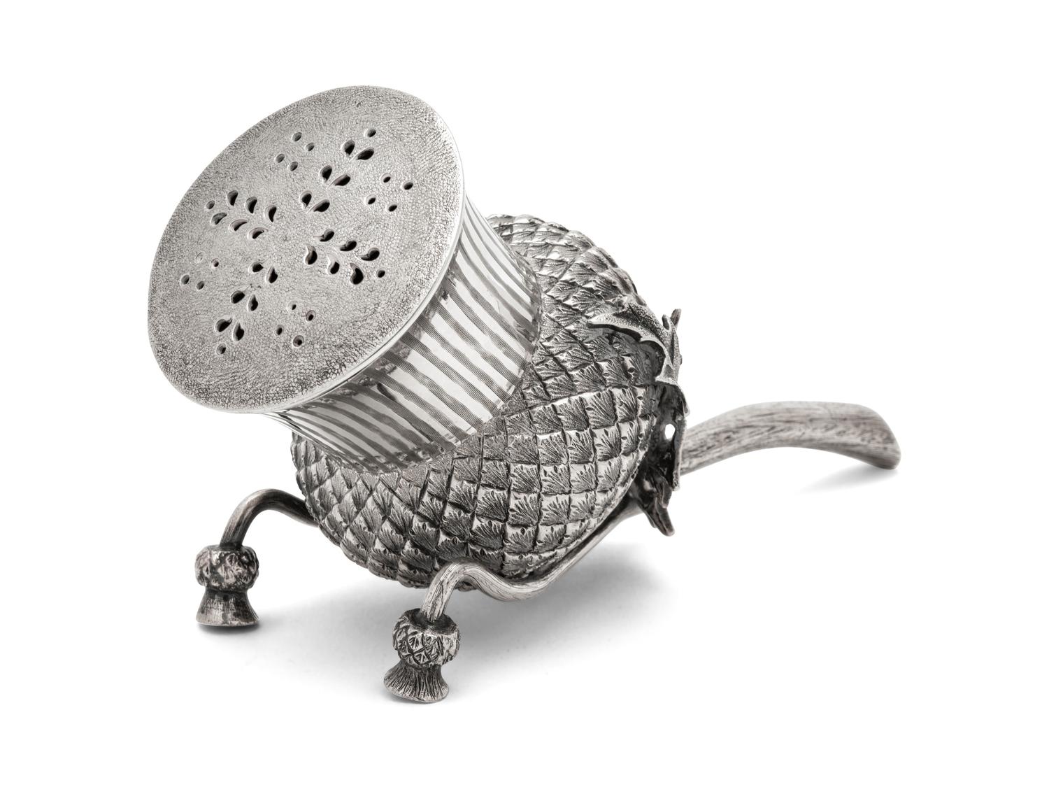 A Sheffield Plate Thistle-form Sugar Shaker