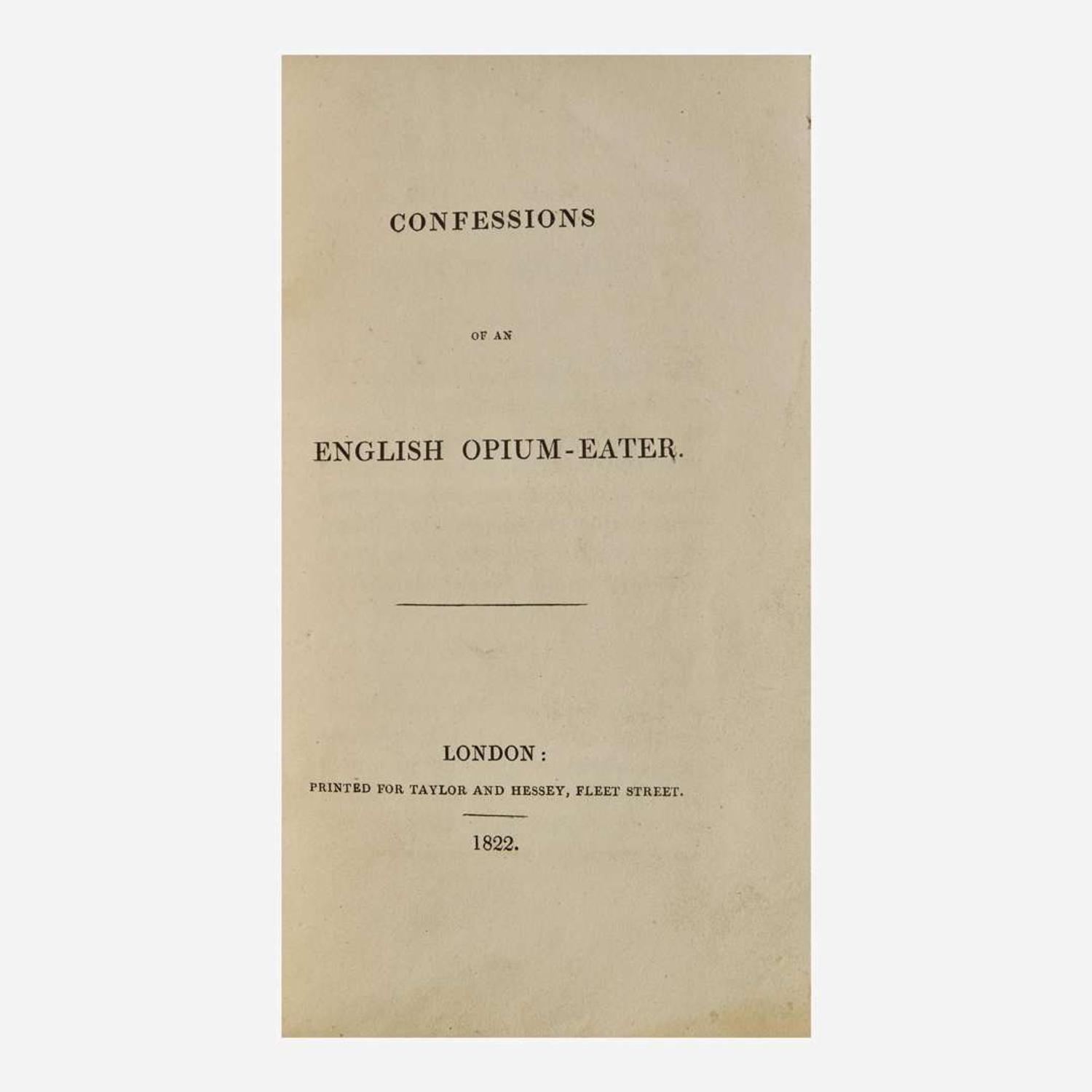 [Literature] (De Quincey, Thomas) Confessions of an English Opium-Eater