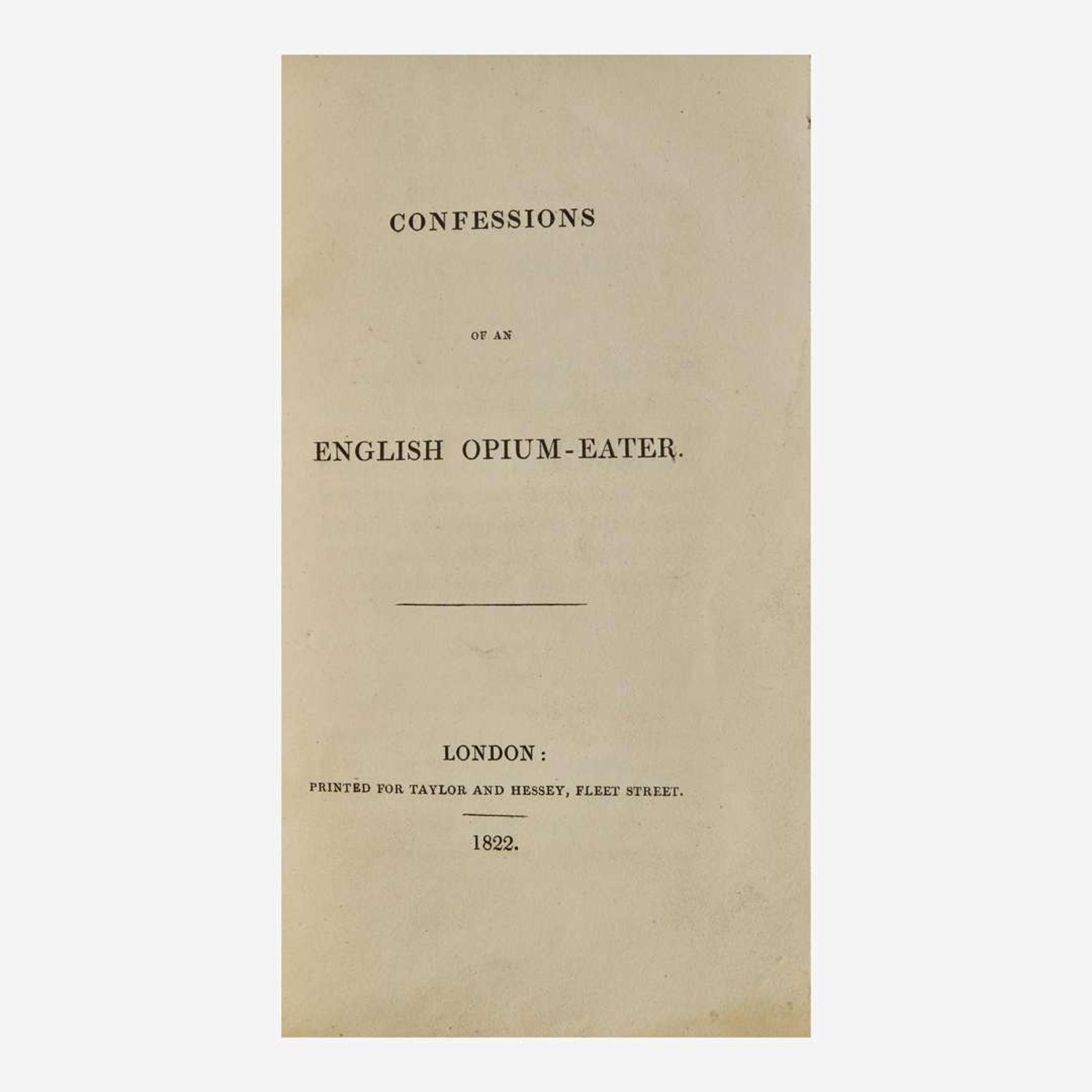 [Literature] (De Quincey, Thomas) Confessions of an English Opium-Eater