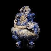 A Chinese Lapis Lazuli Incense Burner, 20th Century — 近代 青金石雙活環耳香爐