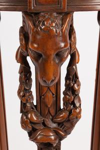 A George III Style Carved Mahogany Jardinière on Pedestal