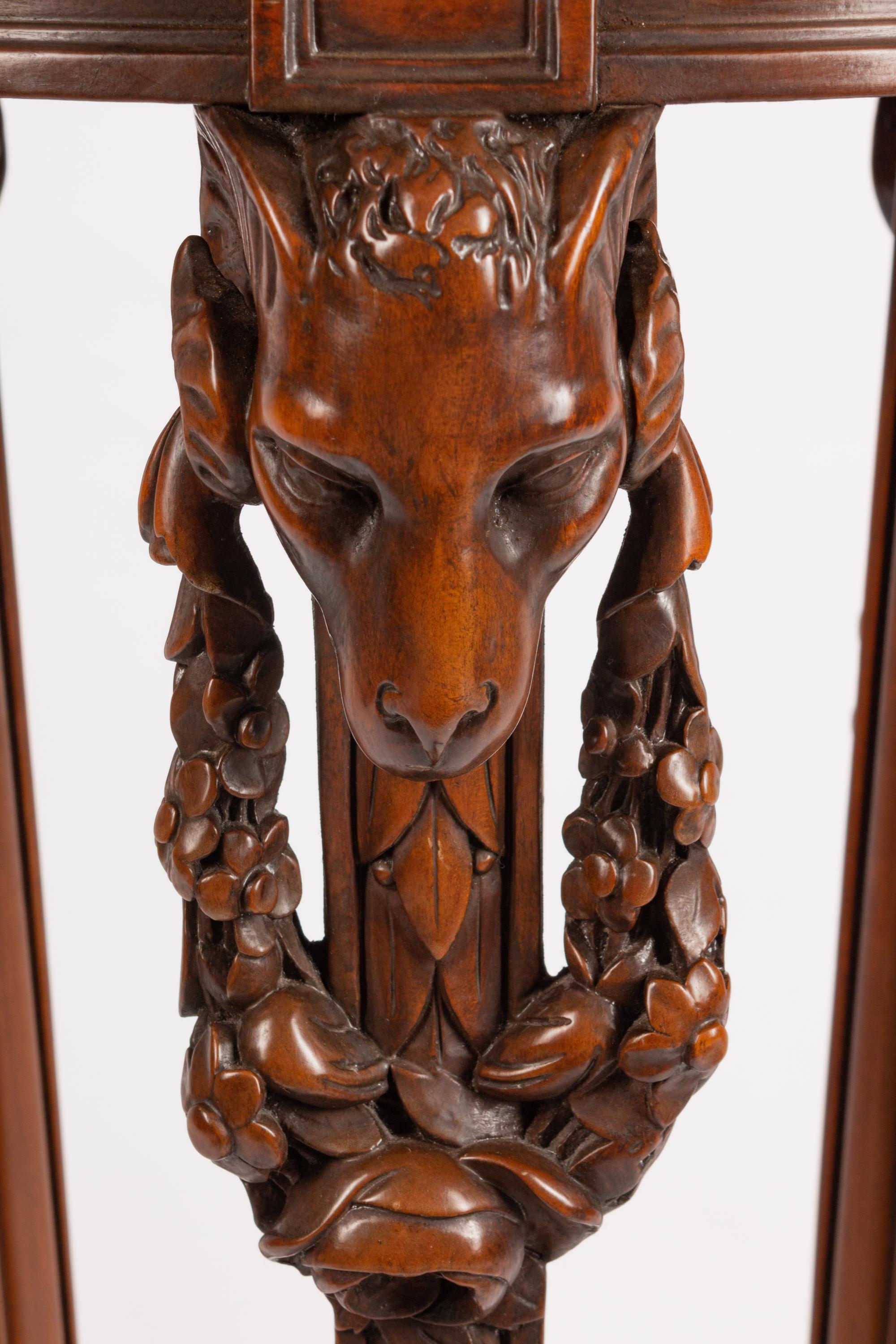 A George III Style Carved Mahogany Jardinière on Pedestal