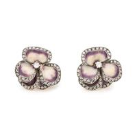 DIAMOND AND ENAMEL PANSY EARRINGS