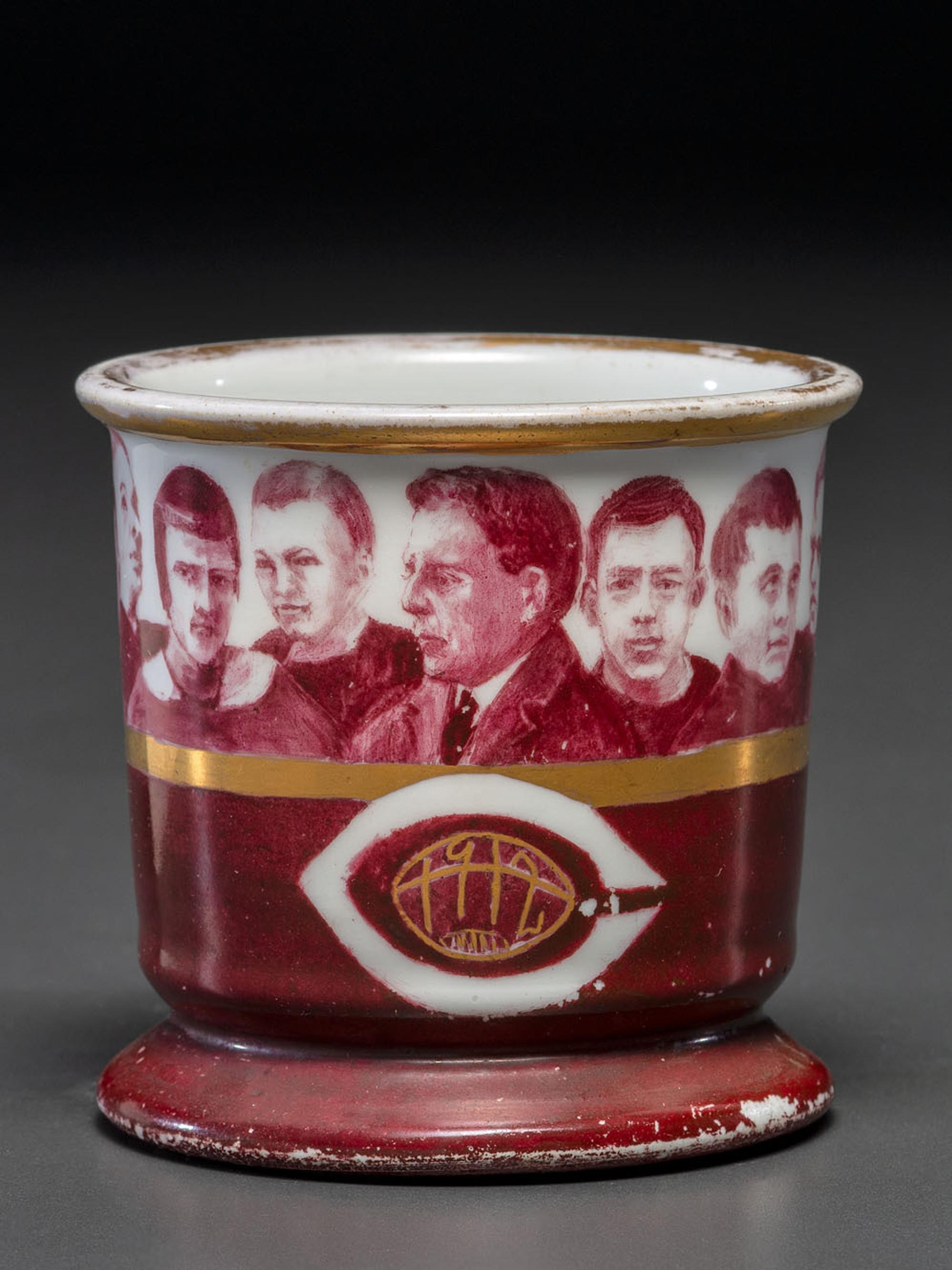 A Football Coach's Porcelain Occupational Shaving Mug Belonging to Amos Alonzo Stagg