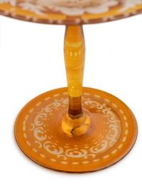 A Bohemian Amber Etched Glass Table Service