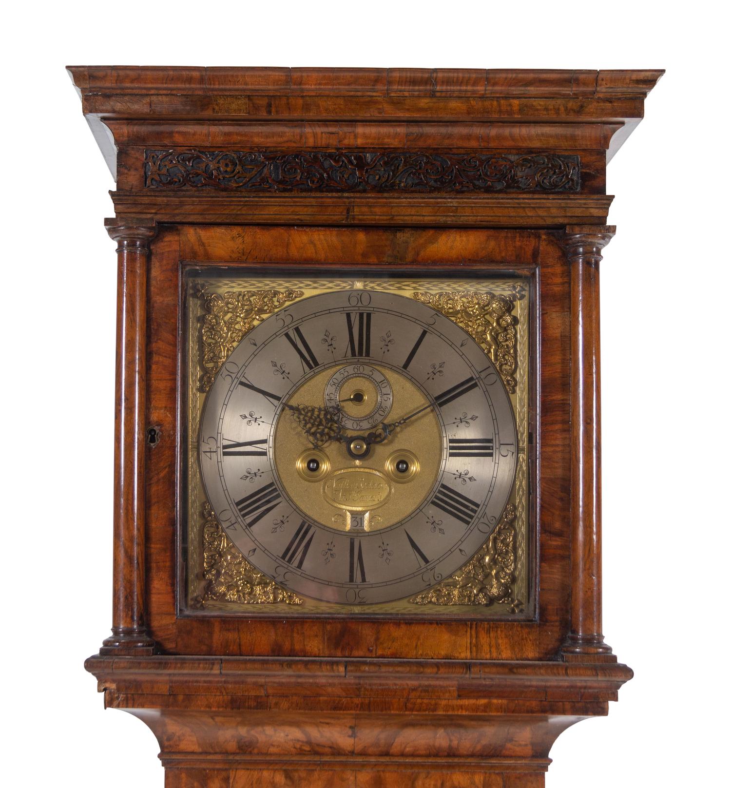 A George I Figured Walnut Tall Case Clock