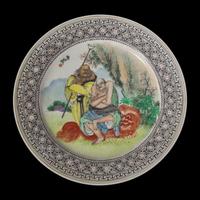 A Set of Ten Chinese Enameled Porcelain "Immortals" Plates, 20th Century — 近代 粉彩仙人圖賞盤一組十件