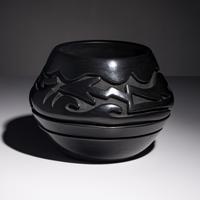 Teresita Naranjo (Santa Clara, 1919-1999) — Carved Blackware Pottery Jar, Avanyu