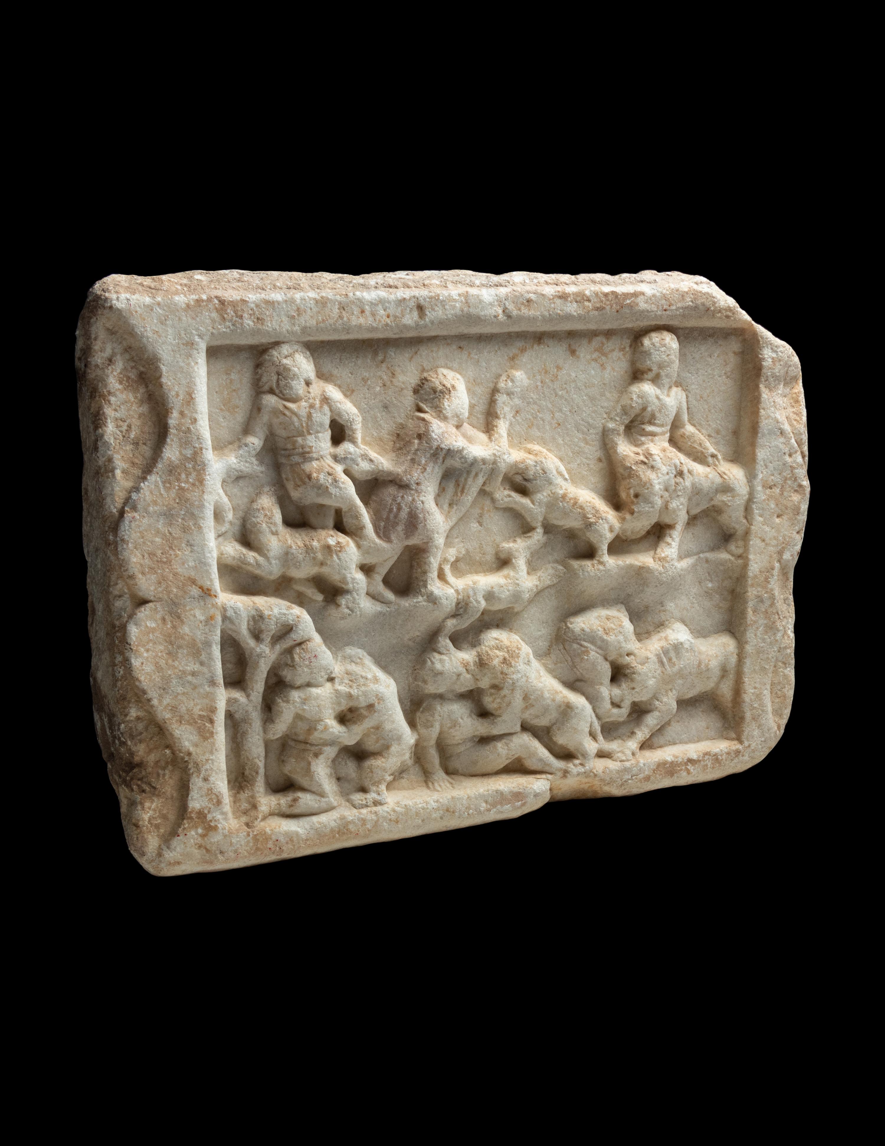 A Roman Marble Relief with a Hunting Scene