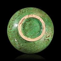 A Chinese Green Glazed Marbled Pottery Jar — 綠釉攪胎罐