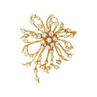 DIAMOND AND YELLOW GOLD ARTICULATED BROOCH/PENDANT