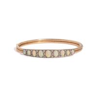 GOLD, OPAL, AND DIAMOND BANGLE BRACELET