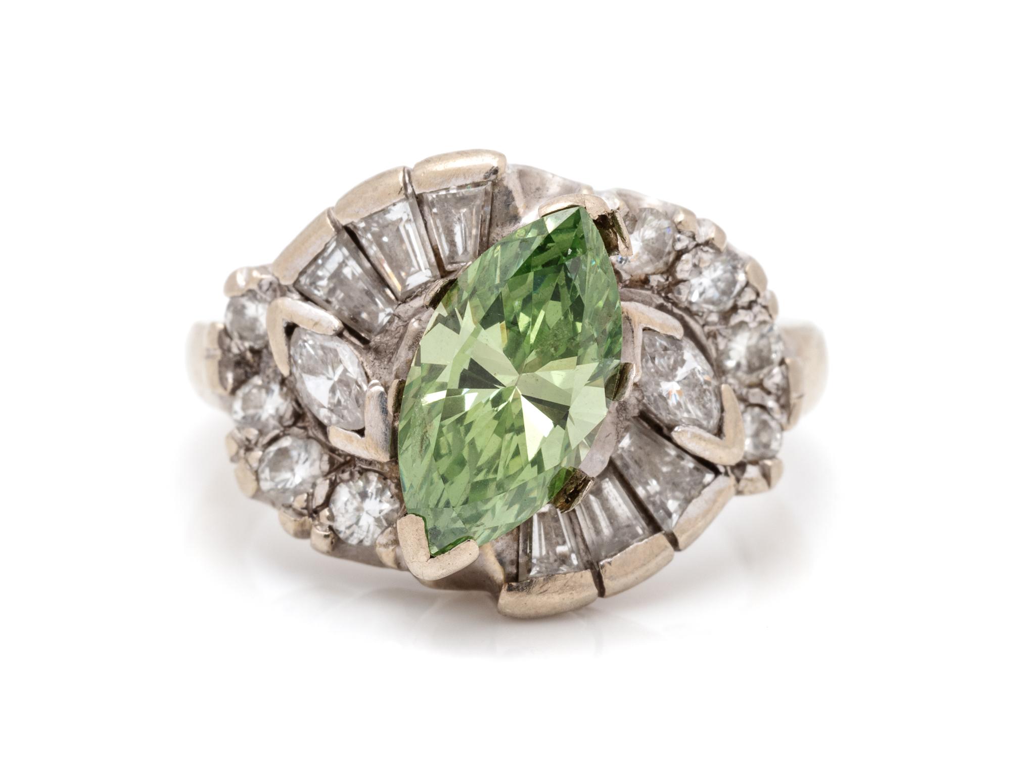 TREATED COLORED DIAMOND AND DIAMOND RING