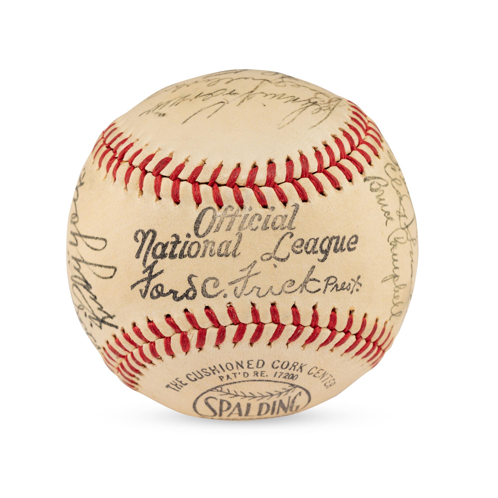 A 1940 Detroit Tigers Team Signed Autograph Baseball Featuring Hank Greenberg (JSA Letter of Authenticity),