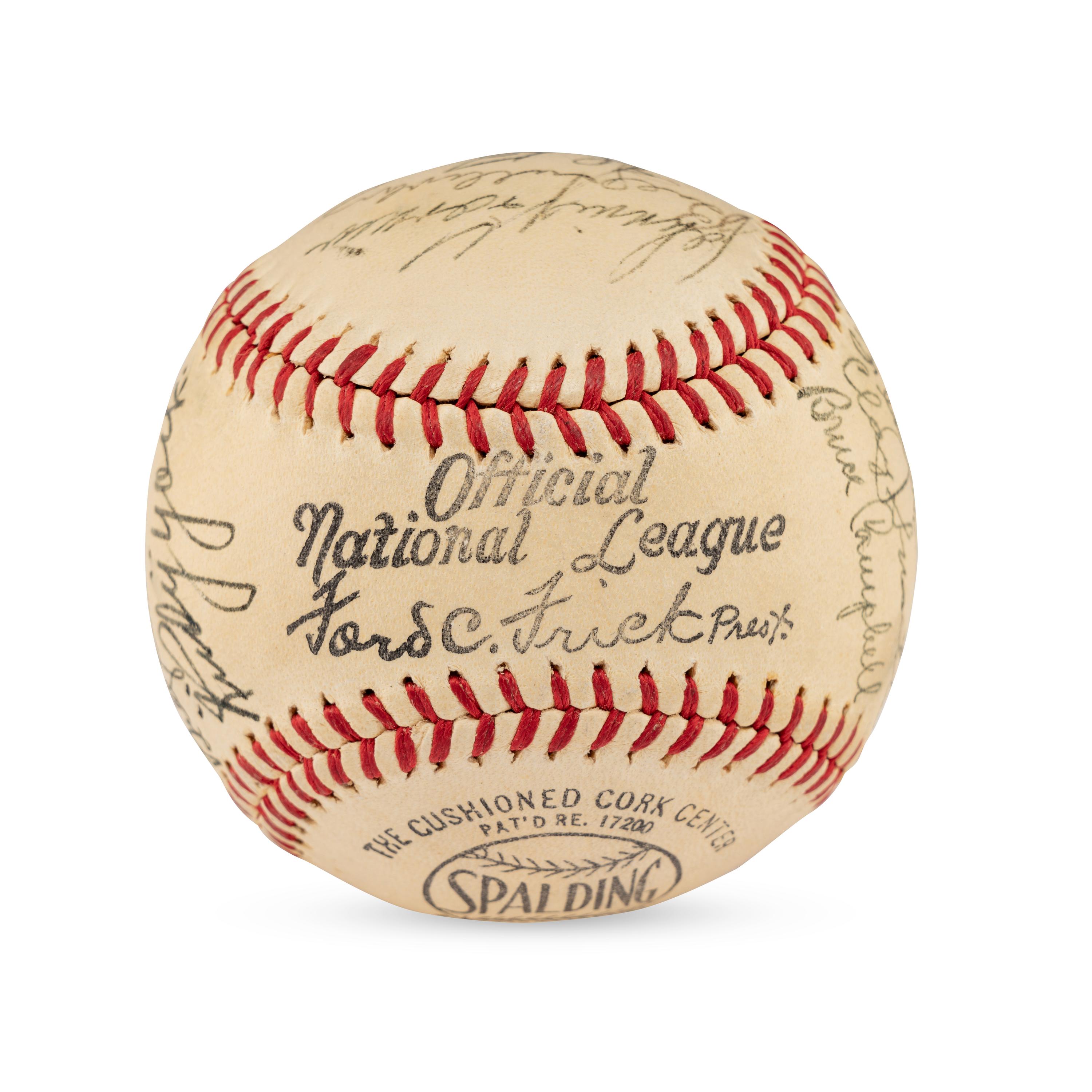 A 1940 Detroit Tigers Team Signed Autograph Baseball Featuring Hank Greenberg (JSA Letter of Authenticity),