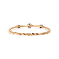 Bicolor Gold and Diamond Flexible Cuff Bracelet
