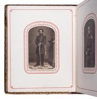 Patriotic album containing 24 engraved CDVs of Union generals. New York: Leavitt & Allen, 1862.