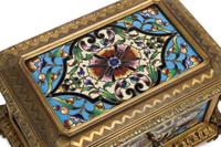 A French Gilt Bronze and Champlevé Enamel Box