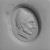 A Neoclassical Banded Agate Ring Stone with the Head of Odysseus