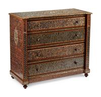 A Moorish Style Mother-of-Pearl Inlaid Chest of Drawers