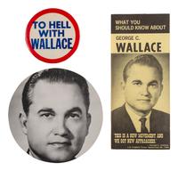 [POLITICS]. A group of over 100 political buttons, including:
