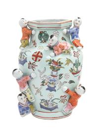 A Chinese Export Style Ceramic Vase Height 10 1/2 inches. — 20TH CENTURY