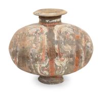 A Han Style Pottery Cocoon Vase