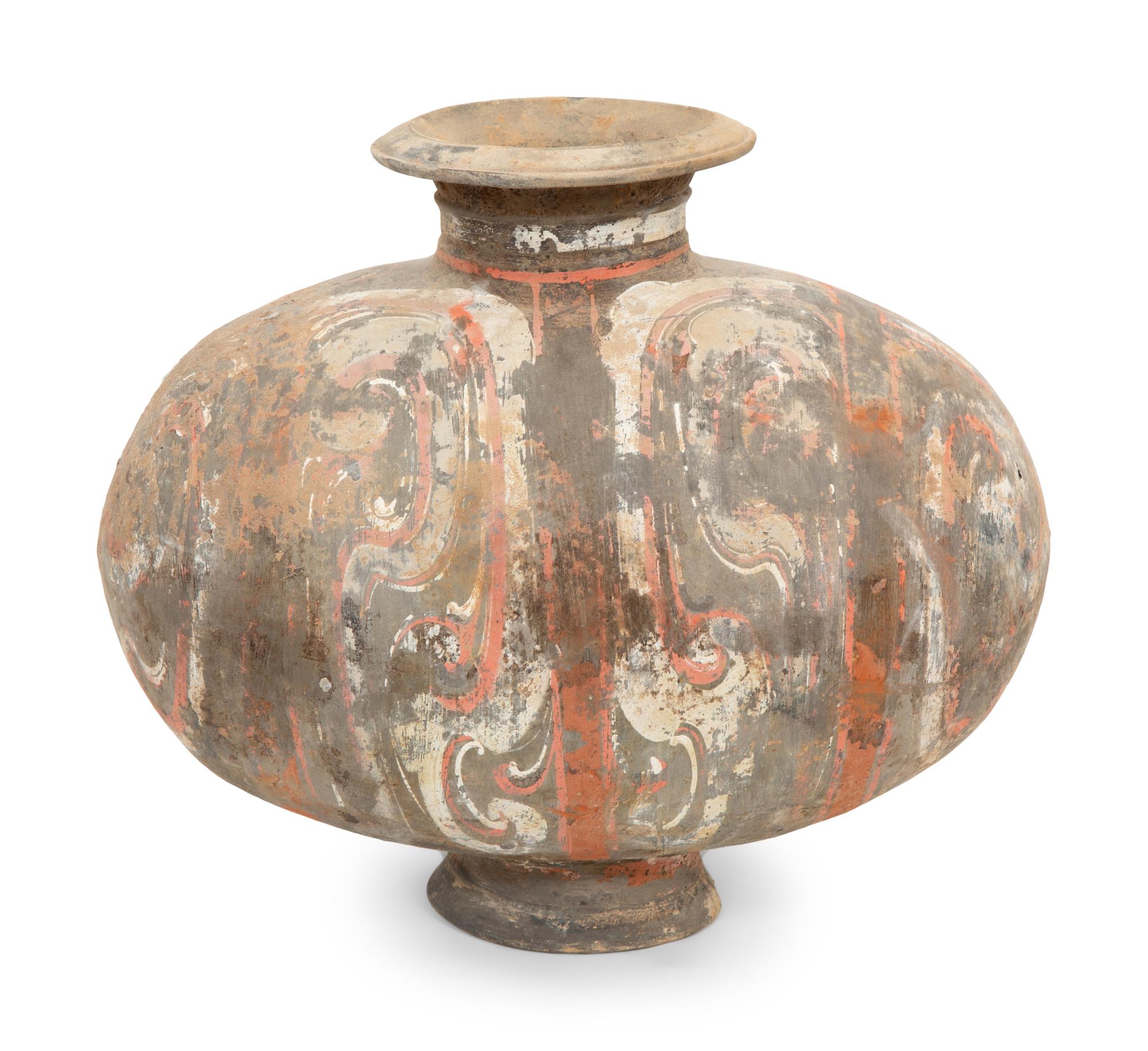 A Han Style Pottery Cocoon Vase
