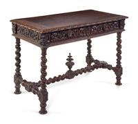 A Baroque Revival Carved Oak Table