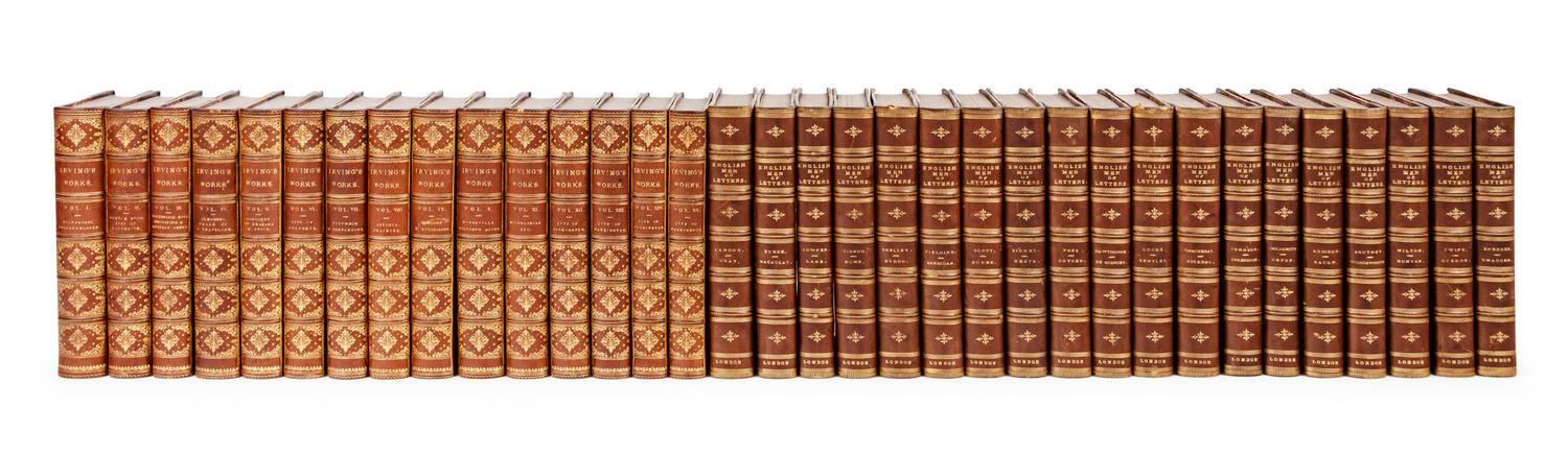 [BINDINGS]. A group of 2 works in 34 volumes, comprising: