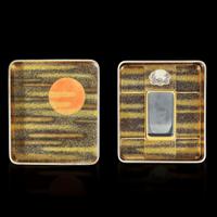 A Japanese inlaid lacquer "Ho-o and Kiri" writing box 日本时绘文具盒一件及包装木盒子