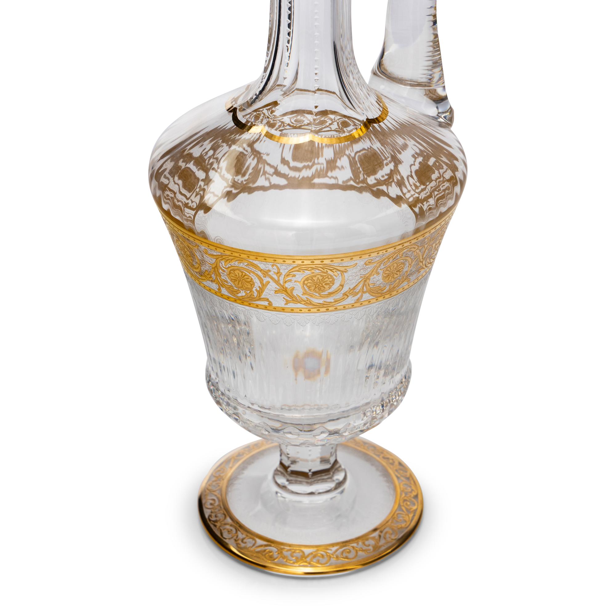 A Saint-Louis Thistle Gilt Decorated Wine Ewer