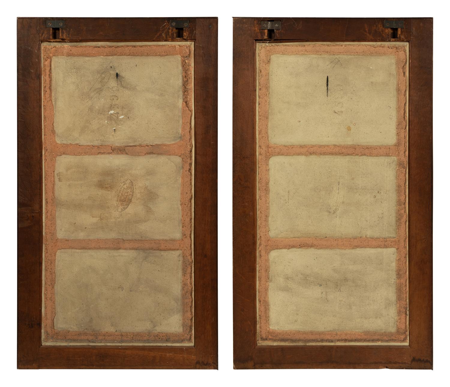 A Pair of French Painted Earthenware Plaques