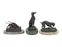 A Trio of Canine Bronze Figures After Antoine Louis-Barye (French, 1795-1875)