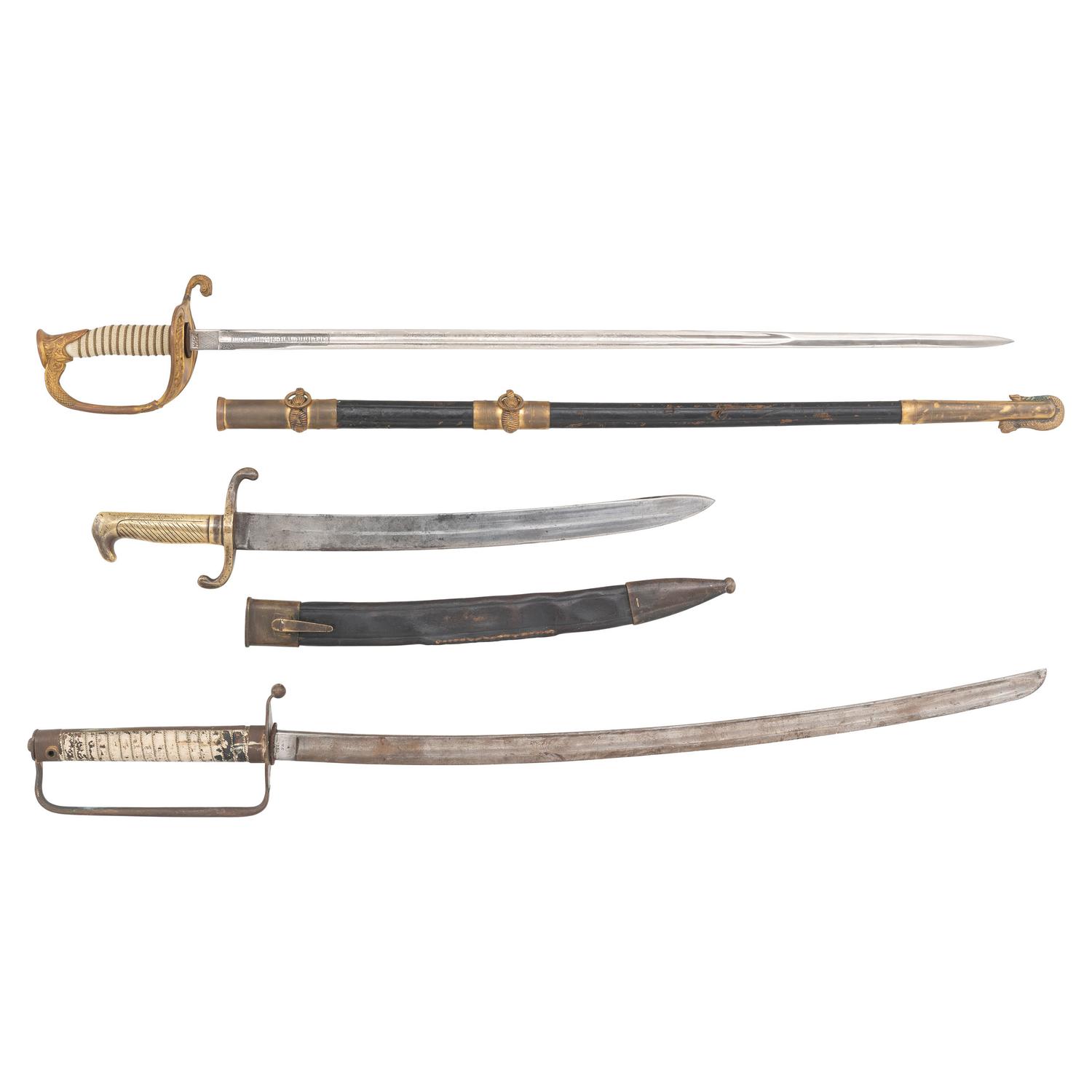 Three Edged Weapons: Post Civil War US Naval Officer's Sword, Imperial German Sidearm, Composite Saber