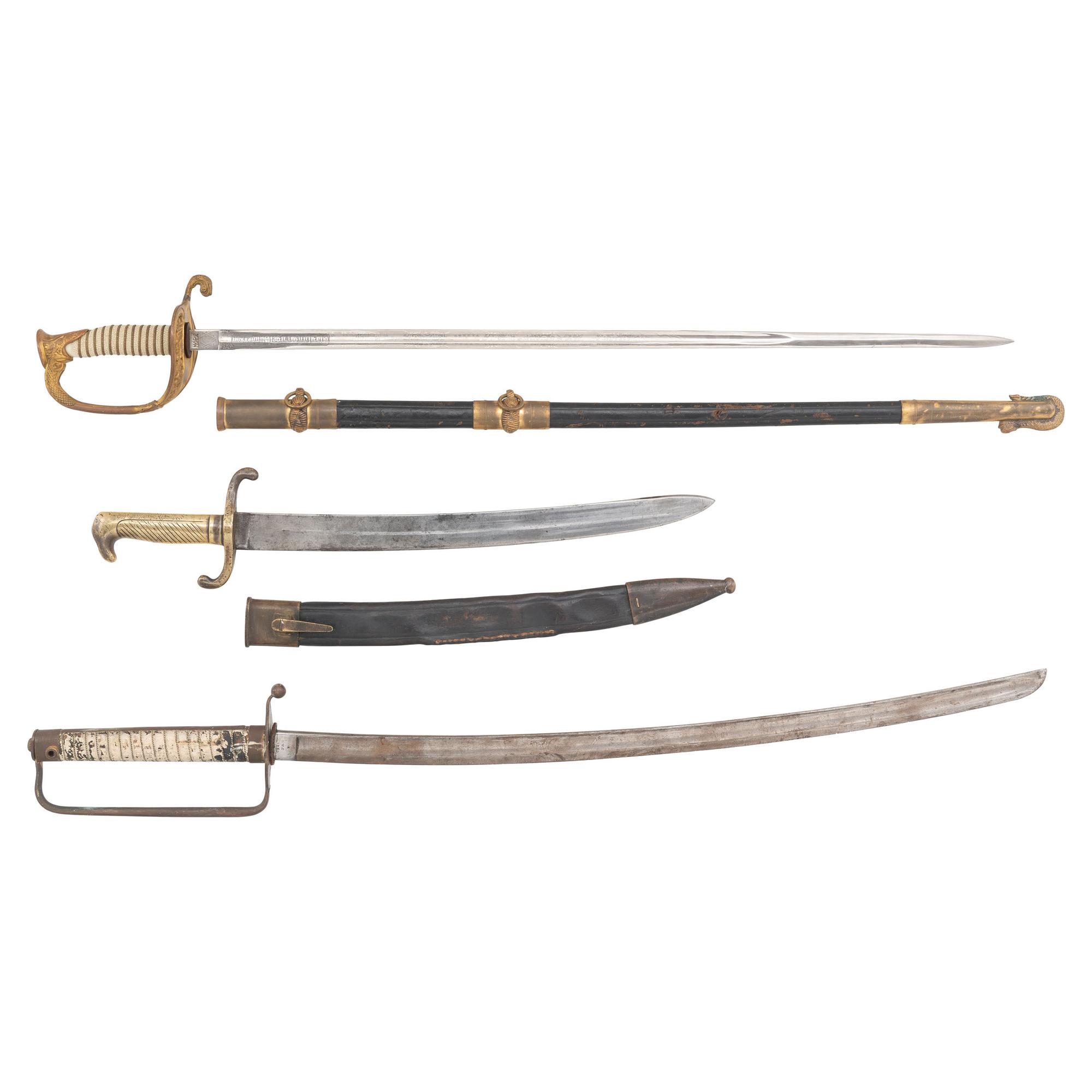 Three Edged Weapons: Post Civil War US Naval Officer's Sword, Imperial German Sidearm, Composite Saber