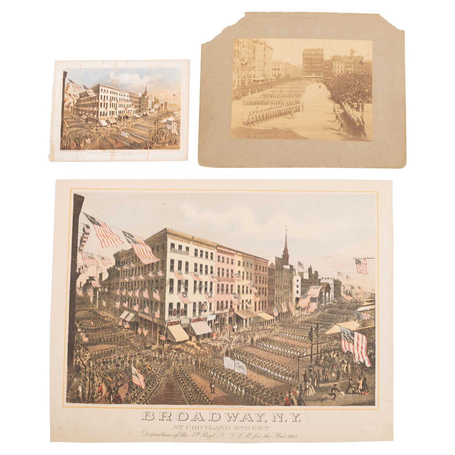 [Civil War] Large format Photograph of the 7th York State Militia with Related Prints