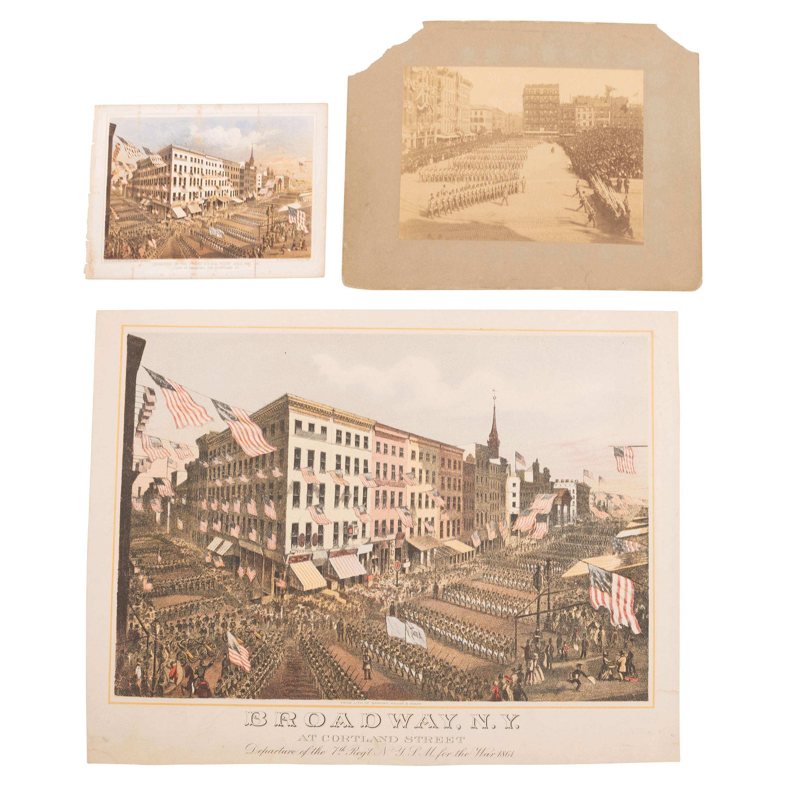 [Civil War] Large format Photograph of the 7th York State Militia with Related Prints