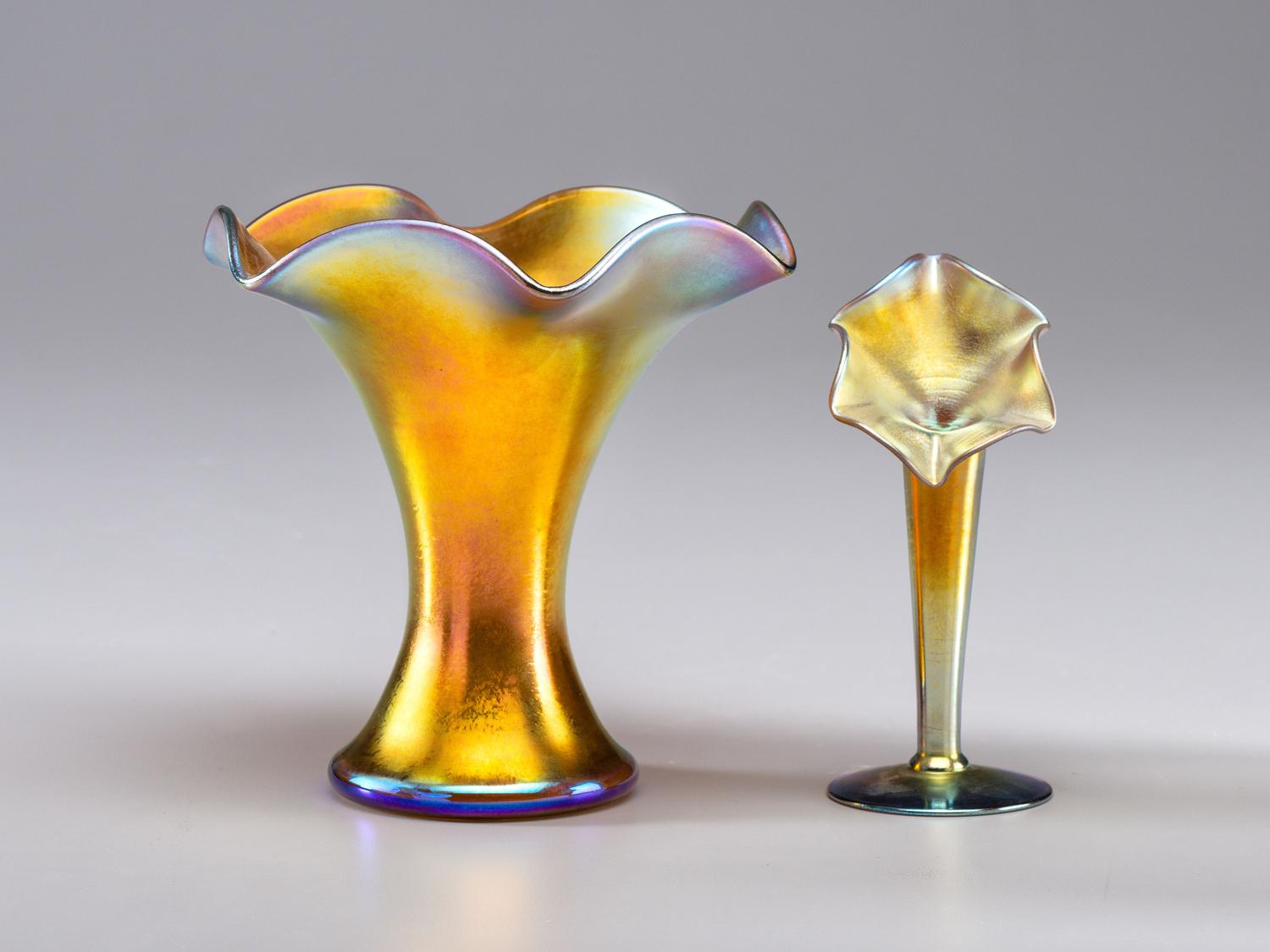 Miniature Jack-in-the-Pulpit Vase and Fluted Vase